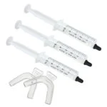 3 whitening syringes with a mouth-tray